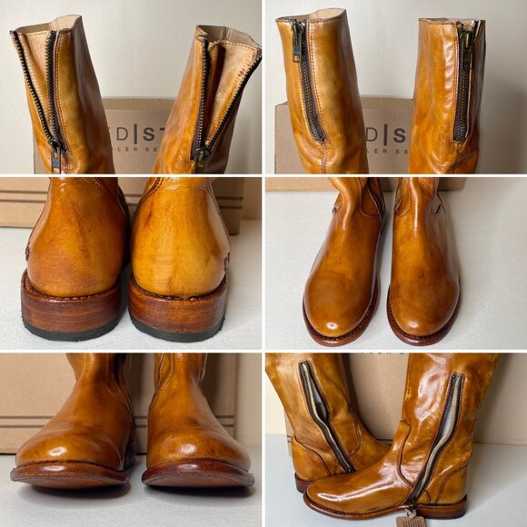 BED STU Tess Distressed Tan Leather Tall Riding Boots BedStu Size 8.5 - Picture 8 of 16